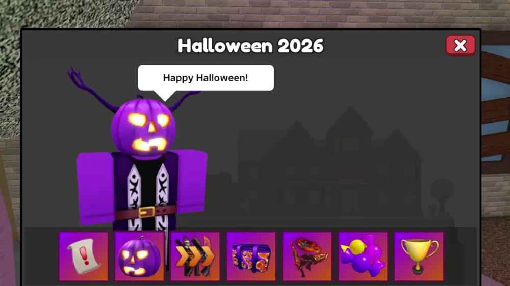 O menu do evento de Halloween 2026.