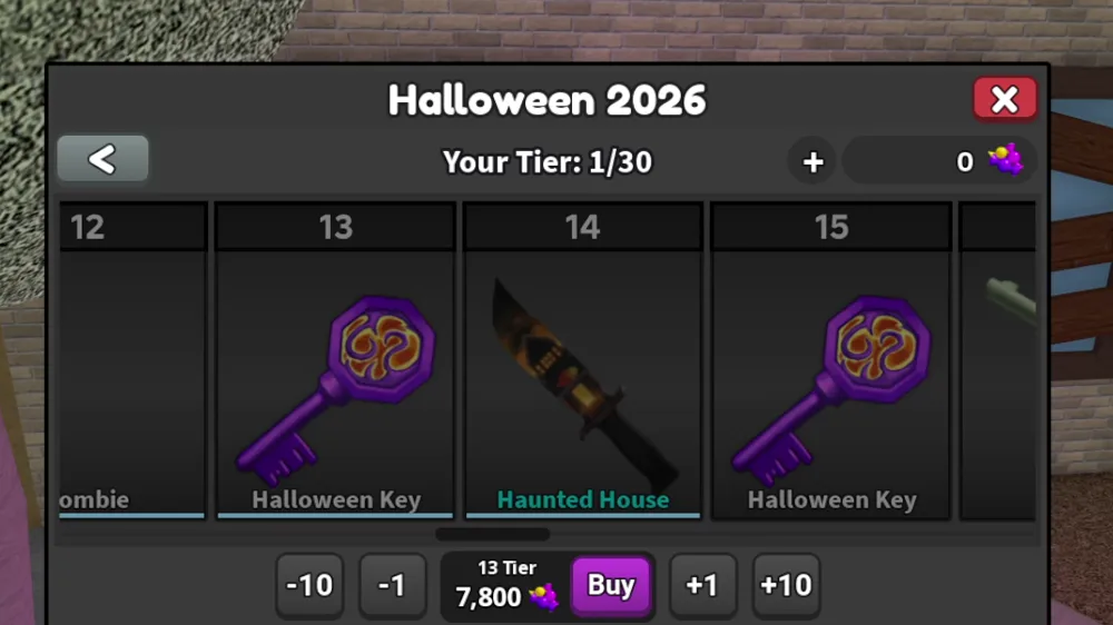 O passe de batalha do Halloween 2026: cada nível dá um prêmio.